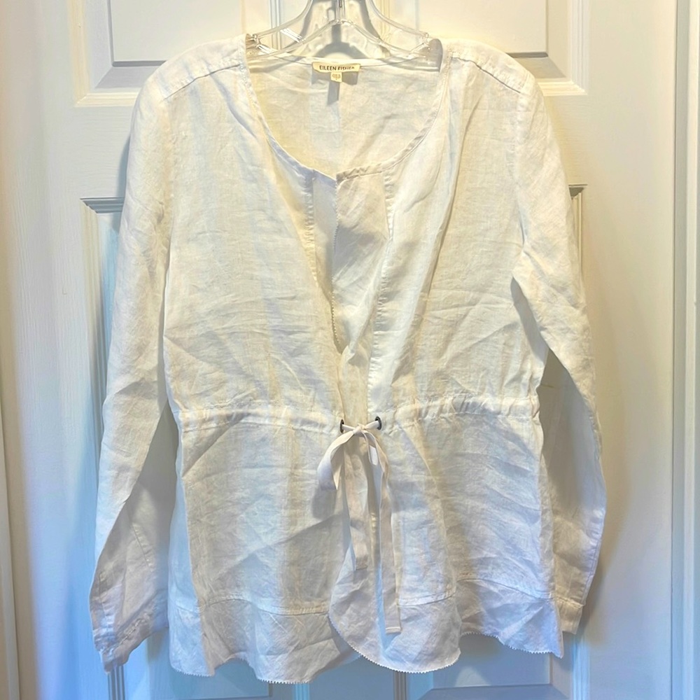 Eileen Fisher White Linen Top